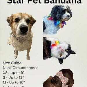 Sparkle star pet bandana multiple sizes available